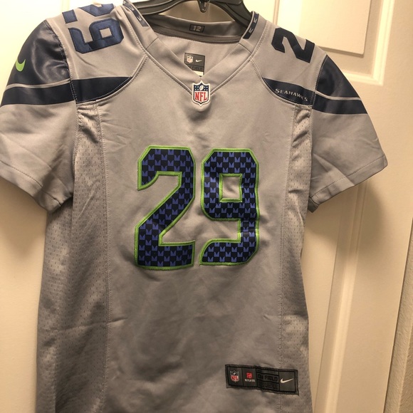 Nike Onfield NFL Seattle Seahawks #29 Thomas III  Gray Blue Jersey Size M - Picture 8 of 11
